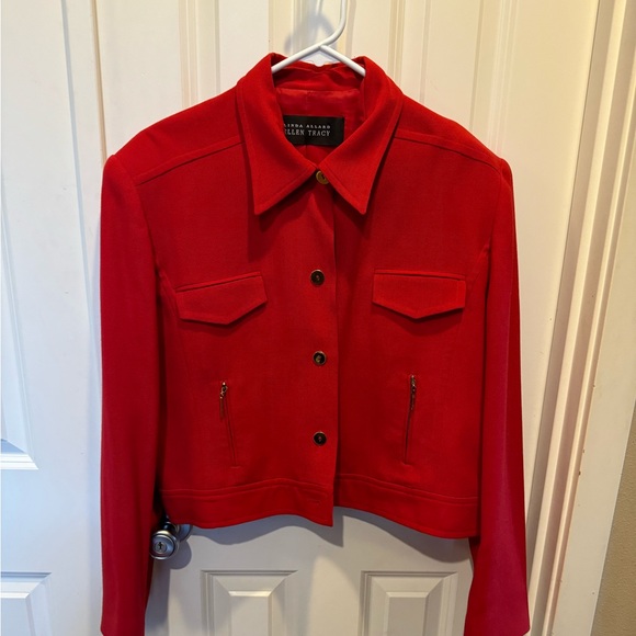 Linda Allard  for Ellen Tracy Vintage Red Jacket - Picture 4 of 14